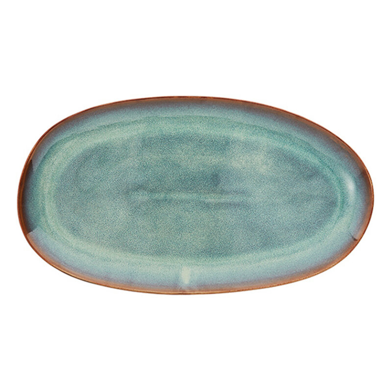 Madam Stoltz-collectie #REF! Oval stoneware dish  Green