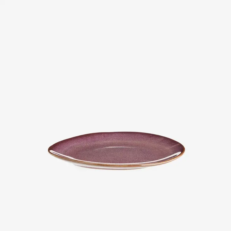 Madam Stoltz-collectie #REF! Stoneware cake plate Plum