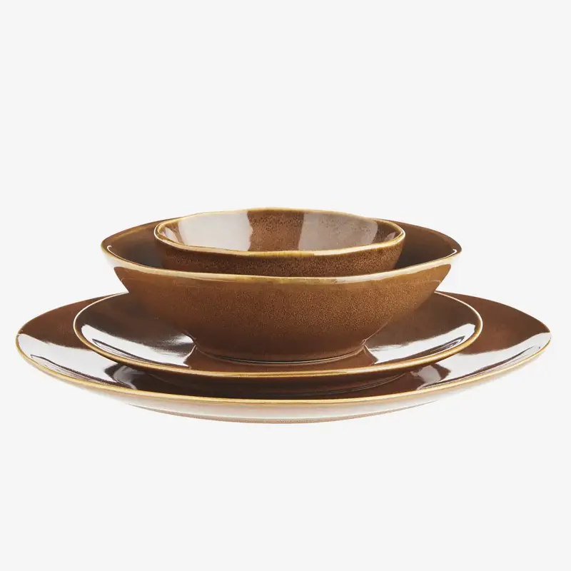 Madam Stoltz-collectie Aardewerk lunchbord bruin