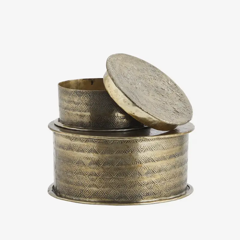 Madam Stoltz-collectie #REF! Hammered aluminium boxes Ant.brass