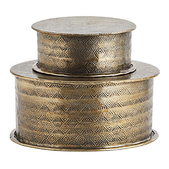 Madam Stoltz Hammered aluminium boxes Ant.brass