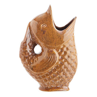 Madam Stoltz Stoneware vase Golden orange