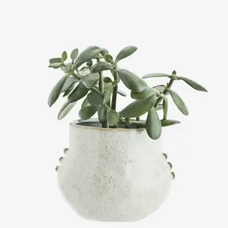 Madam Stoltz Stoneware flower pot Off white