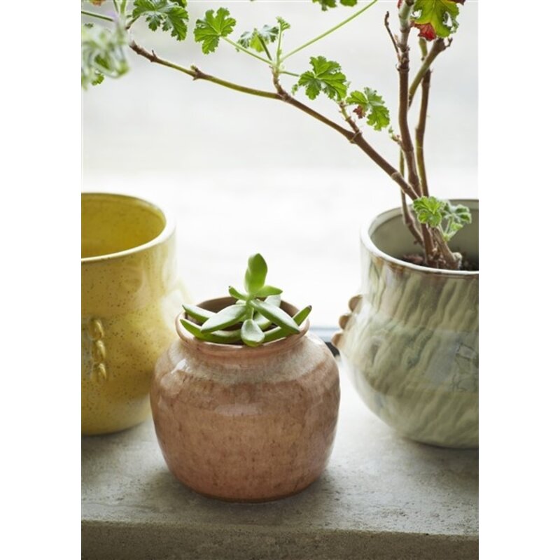 Madam Stoltz-collectie #REF! Stoneware flower pot Yellow