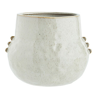 Madam Stoltz Stoneware flower pot Off white