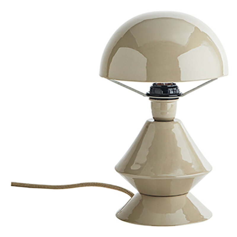 Madam Stoltz-collectie #REF! Enamel table lamp Taupe