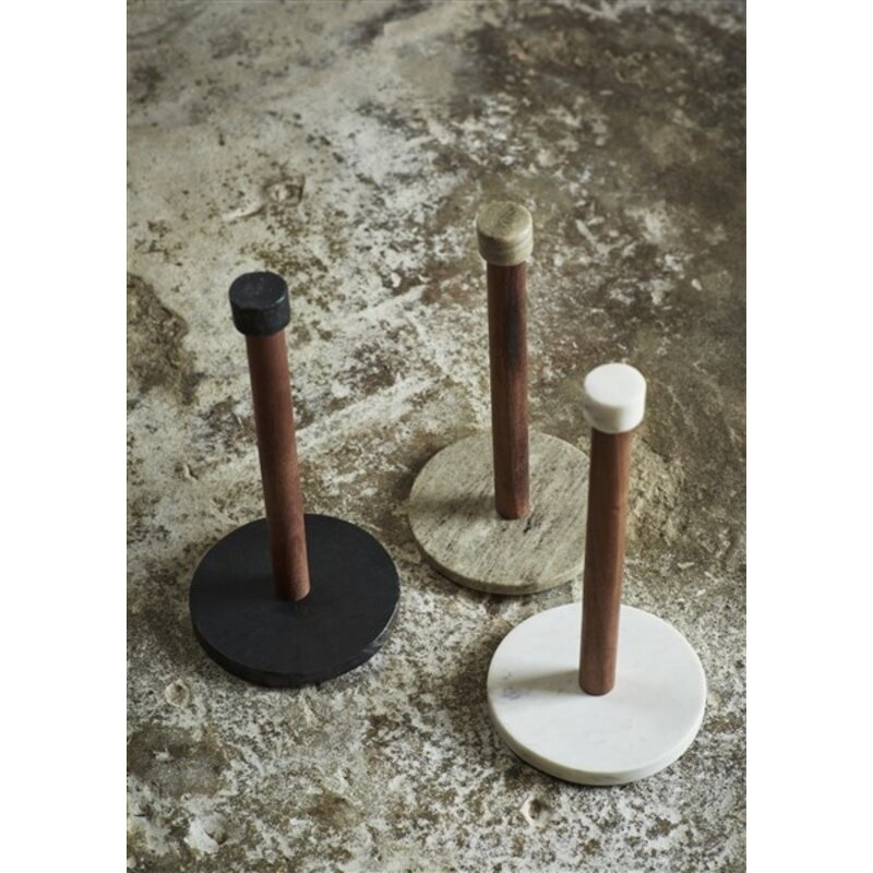 Madam Stoltz-collectie #REF! Paper towel holder Black, natural