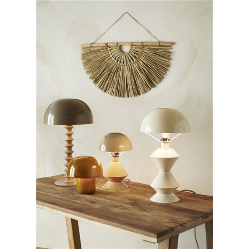 Madam Stoltz-collectie Emaille tafellamp taupe