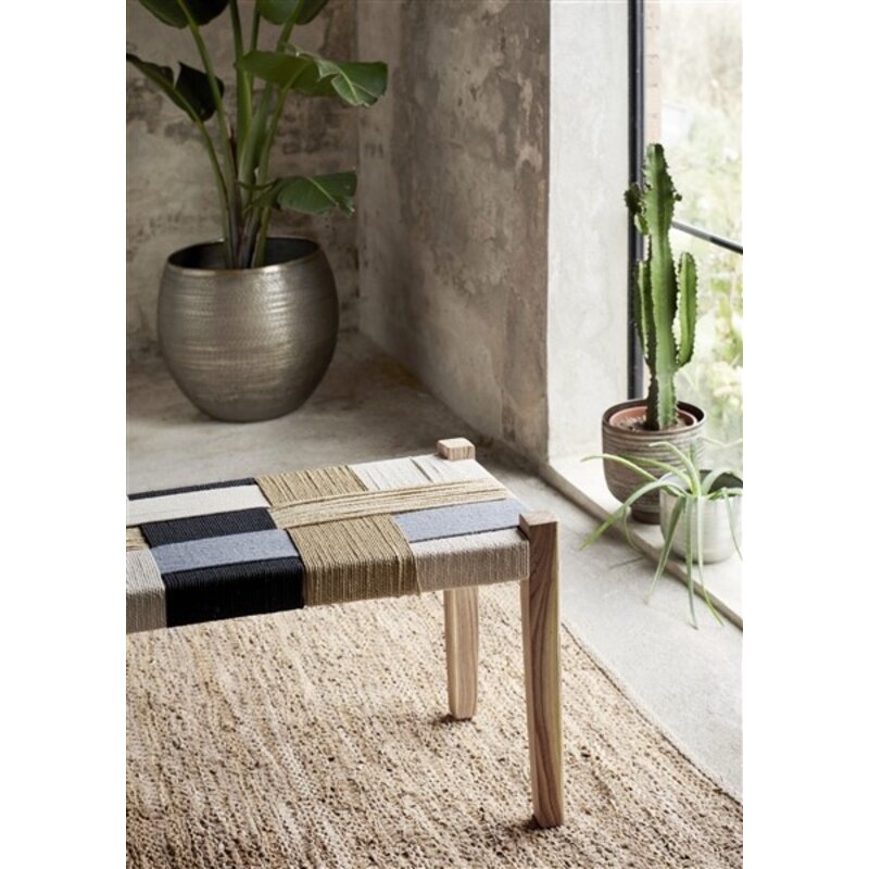 Madam Stoltz-collectie #REF! Handwoven leather rug Natural
