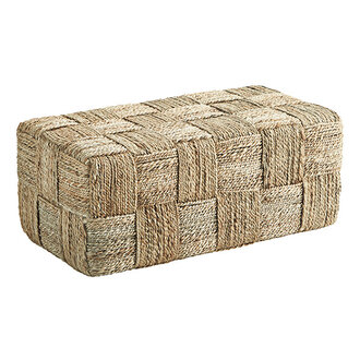 Madam Stoltz Square jute pouf Natural