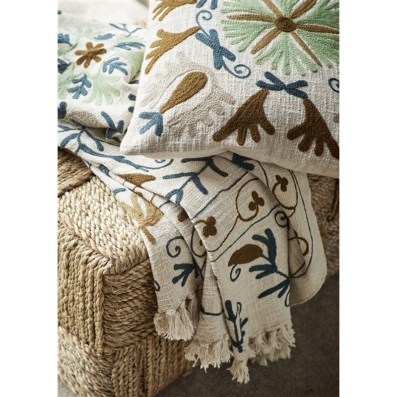 Madam Stoltz-collectie #REF! Square jute pouf Natural