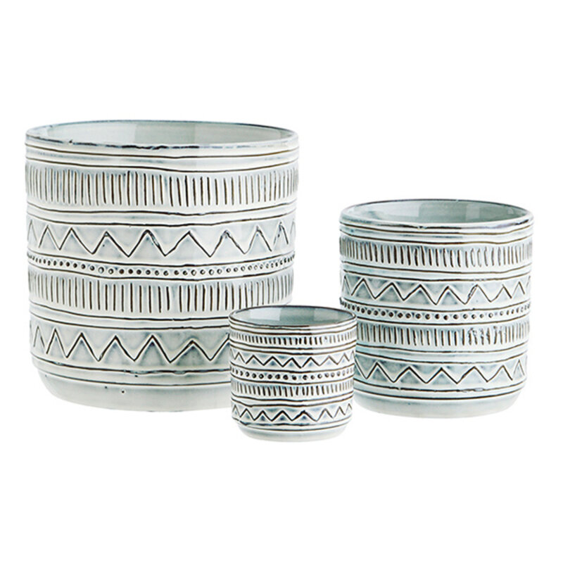 Madam Stoltz-collectie #REF! Stoneware flower pots White, brown