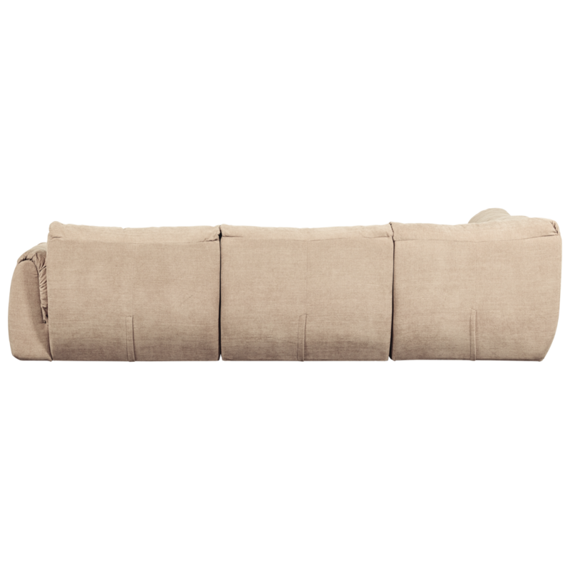 WOOOD-collectie Baggy Hoekbank Links Geweven Chenille Zand
