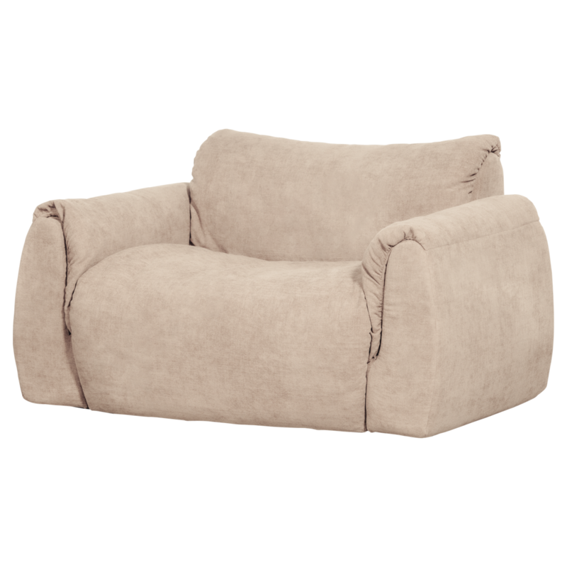 WOOOD-collectie Baggy Loveseat Geweven Chenille Zand