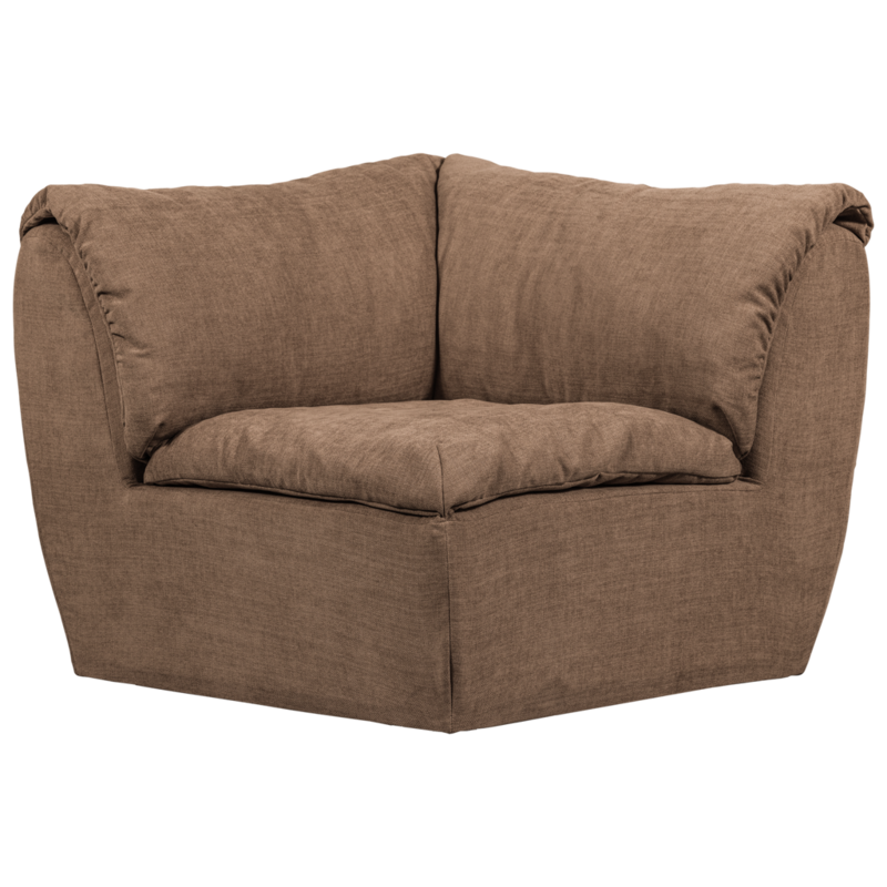 WOOOD-collectie Baggy Hoekelement Geweven Chenille Bruin