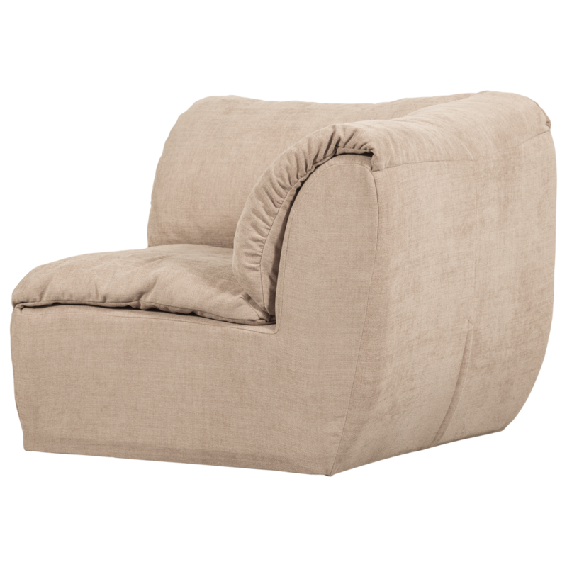 WOOOD-collectie Baggy Hoekelement Geweven Chenille Zand