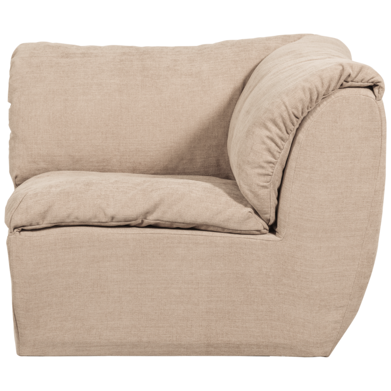 WOOOD-collectie Baggy Hoekelement Geweven Chenille Zand