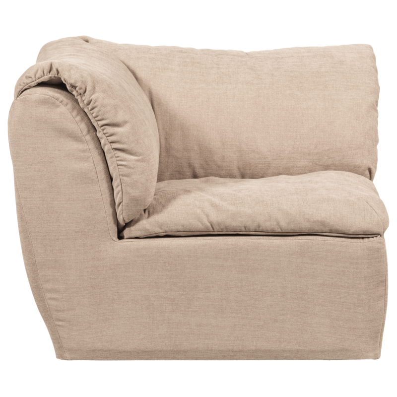 WOOOD-collectie Baggy Hoekelement Geweven Chenille Zand