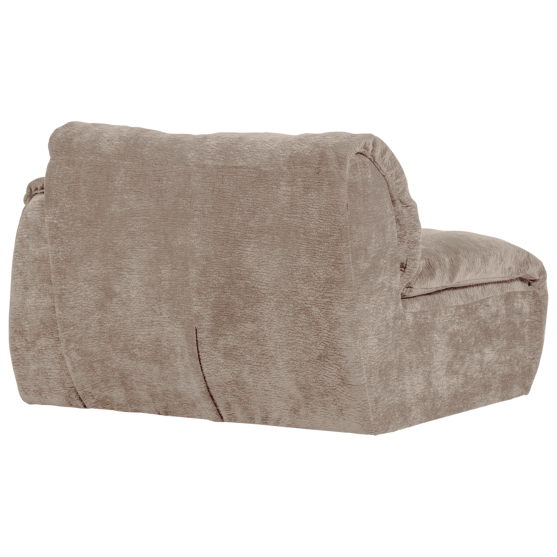 WOOOD-collectie BAGGY 1-ZITS MET ARM RECHTS 3D CHENILLE ZAND