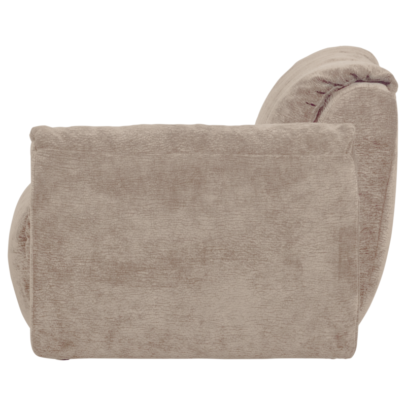 WOOOD-collectie BAGGY 1-ZITS MET ARM RECHTS 3D CHENILLE ZAND