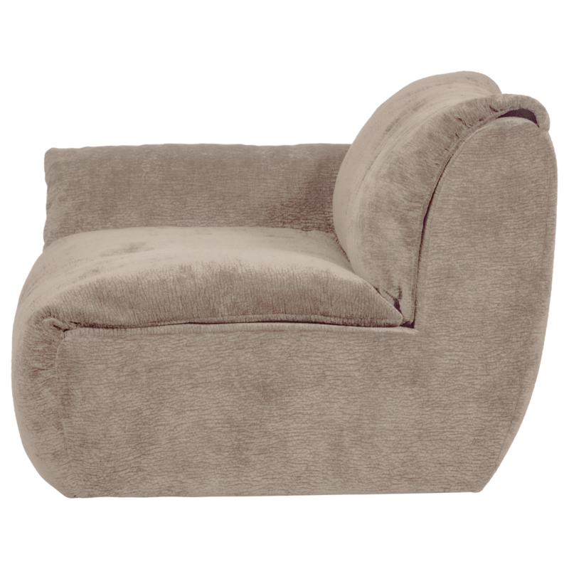 WOOOD-collectie Baggy 1-Zits Met Arm Links 3D Chenille Zand