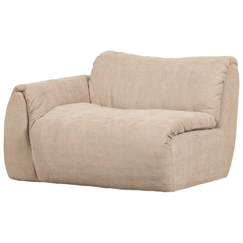 WOOOD-collectie Baggy 1-Zits Met Arm Links Geweven Chenille Zand