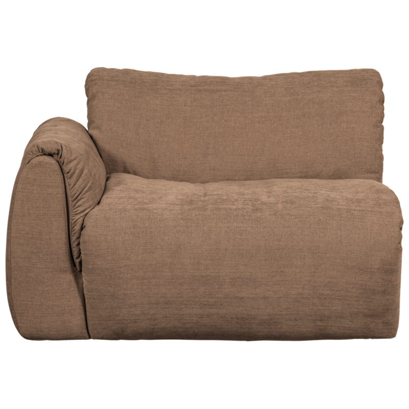WOOOD-collectie Baggy 1-Zits Met Arm Links Geweven Chenille Bruin