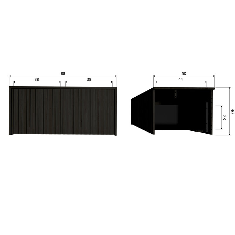WOOOD-collectie New Gravure Kistbank Grenen Zwart [Fsc]