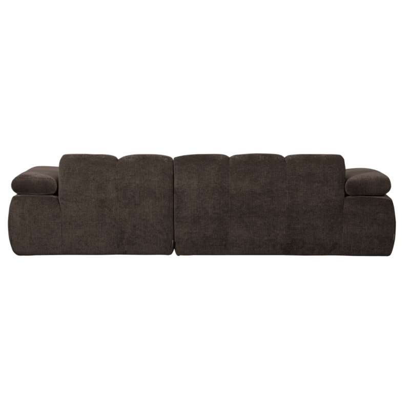 WOOOD-collectie Mojo Chaise Longue Rechts Geweven Ribstof Bruin