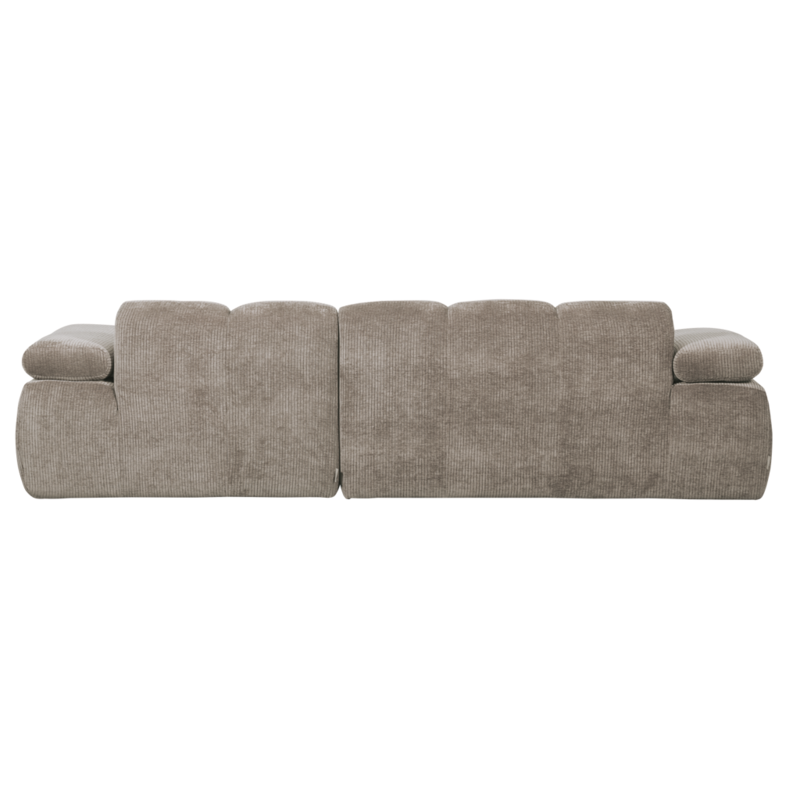 WOOOD-collectie Mojo Chaise Longue Rechts Geweven Ribstof Donkerzand