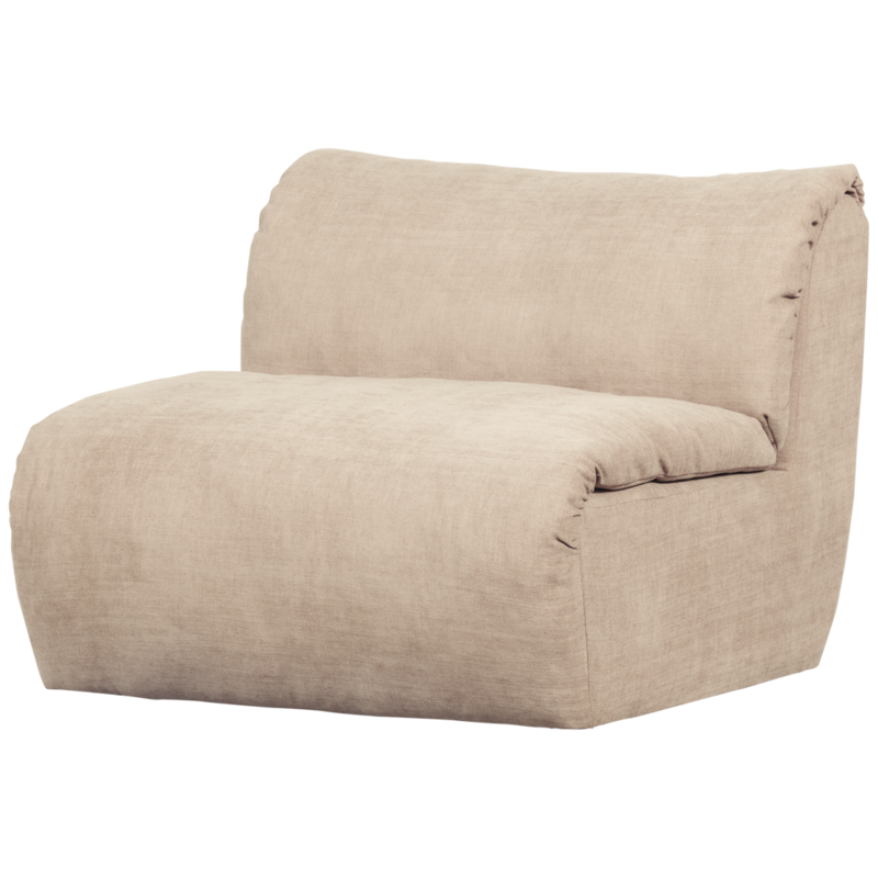 WOOOD-collectie Baggy 1-Zits Geweven Chenille Zand