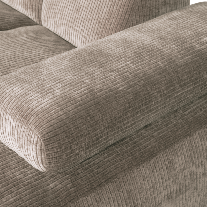 WOOOD-collectie Mojo Chaise Longue Rechts Geweven Ribstof Donkerzand