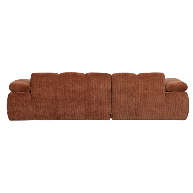 WOOOD-collectie Mojo Chaise Longue Links Geweven Ribstof Roestbruin