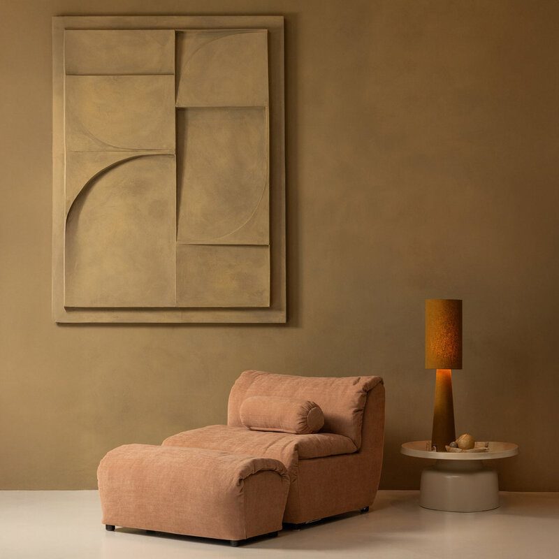 WOOOD-collectie Baggy 1-Zits Geweven Chenille Oudroze