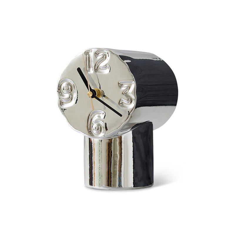 HKLIVING-collectie Retro keramiek klok chroom