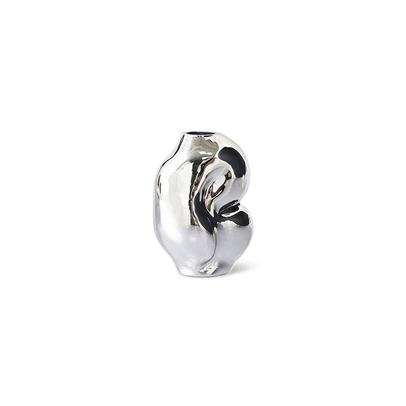 HKLIVING-collectie Gleam glass small vaas, chroom