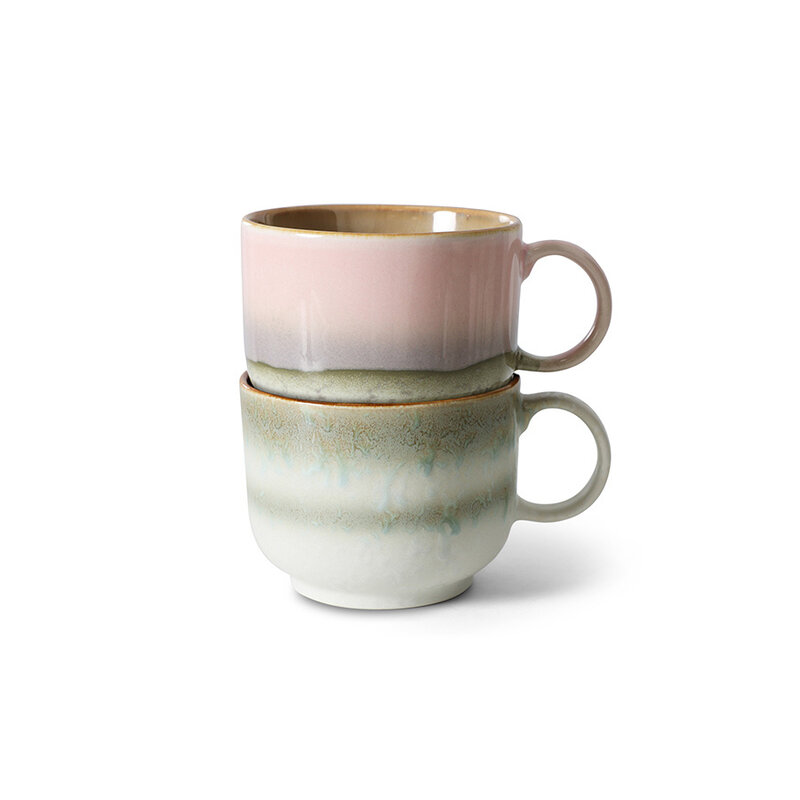 HKLIVING-collectie 70s keramiek: theemokken nova (set of 2)