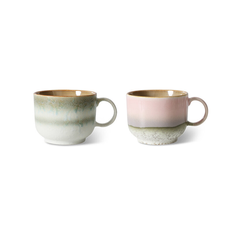 HKLIVING-collectie 70s keramiek: theemokken nova (set of 2)