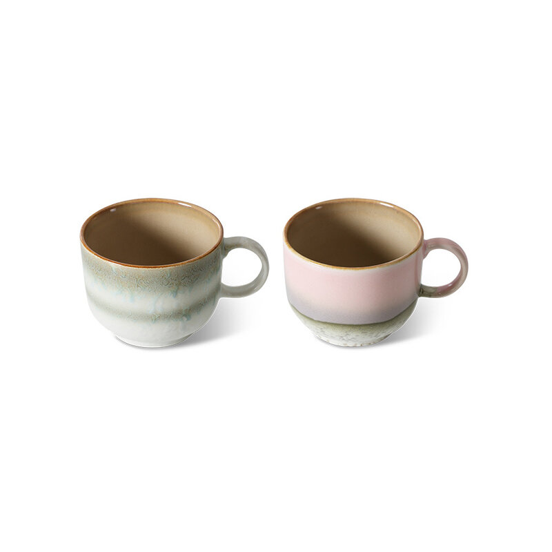 HKLIVING-collectie 70s keramiek: theemokken nova (set of 2)