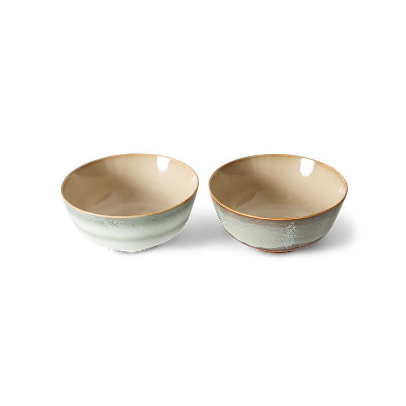 HKLIVING-collectie 70s keramiek: ramen bowl, verge (set of 2)
