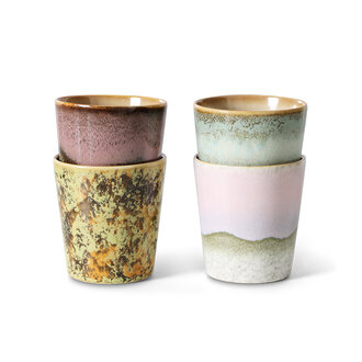 HKLIVING 70s ceramics: coffee mugs, serendipity (set of 4)