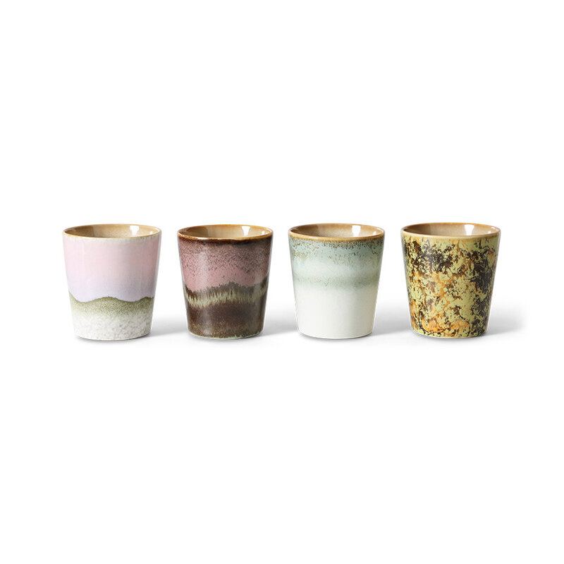 HKLIVING-collectie 70s ceramics: coffee mugs, serendipity (set of 4)