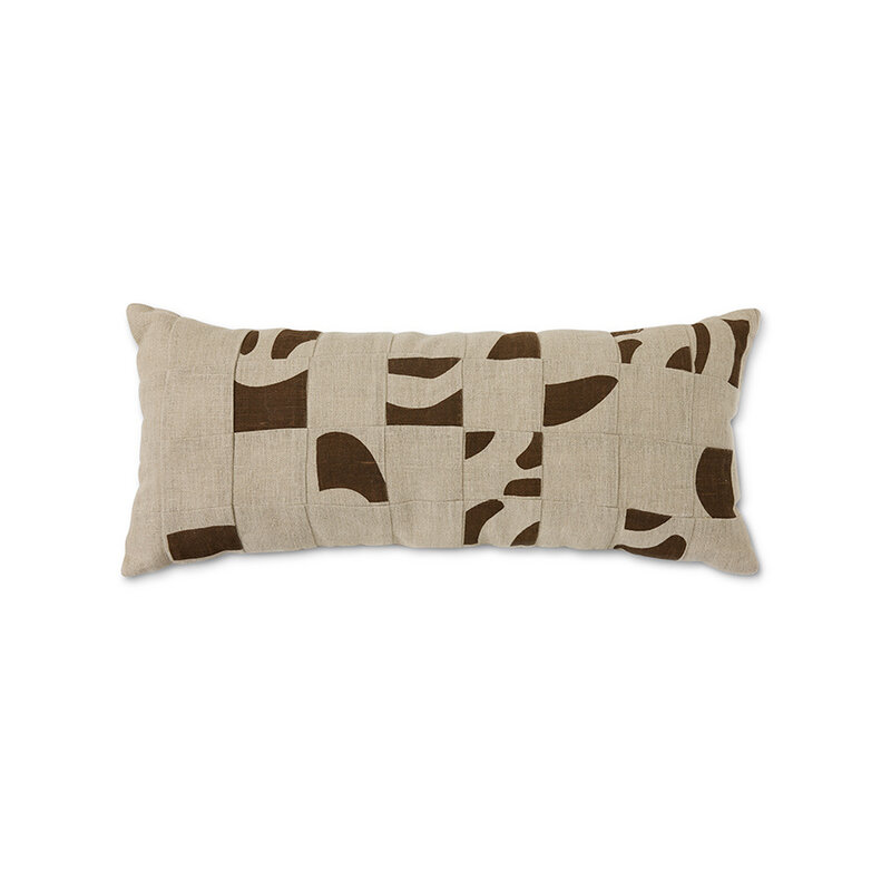 HKLIVING-collectie Natural patched kussen (70x30cm)