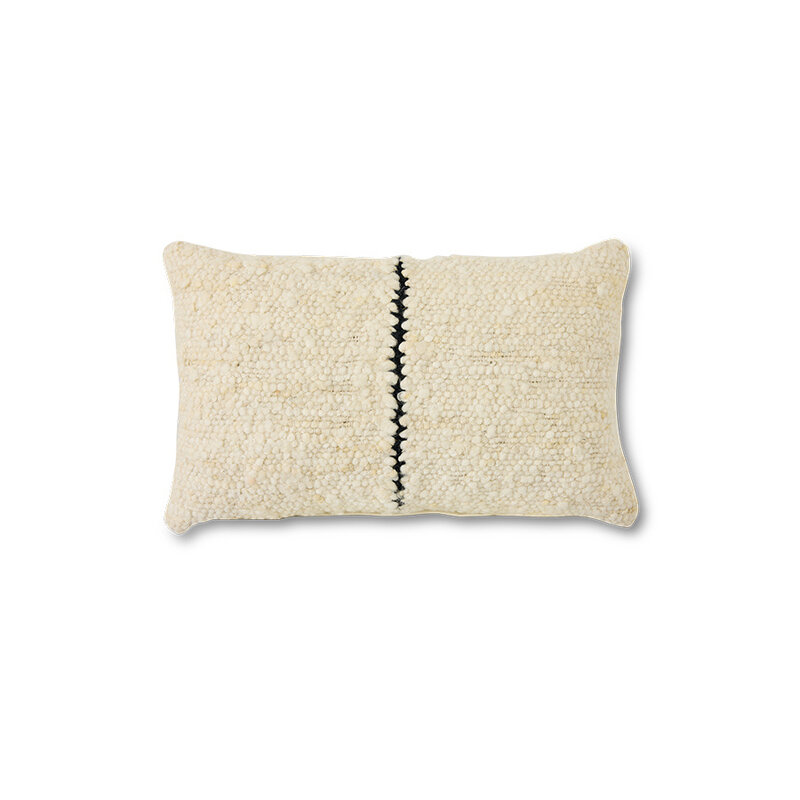 HKLIVING-collectie Natural wool striped kussen (50x30cm)