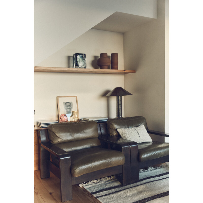 HKLIVING-collectie Natural wool striped kussen (50x30cm)