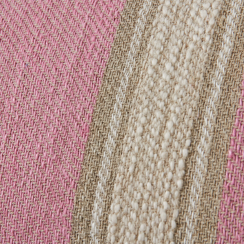 HKLIVING-collectie Geweven gestreept kussen blush (60x40cm)