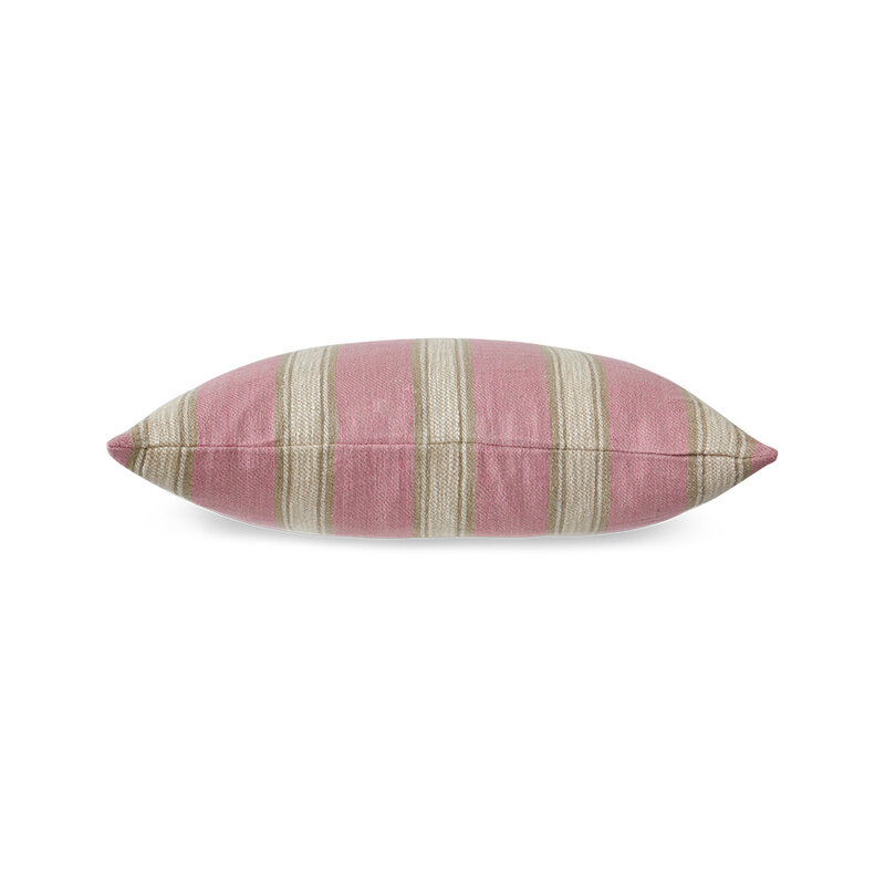 HKLIVING-collectie Geweven gesttreept kussen blush (60x40cm)