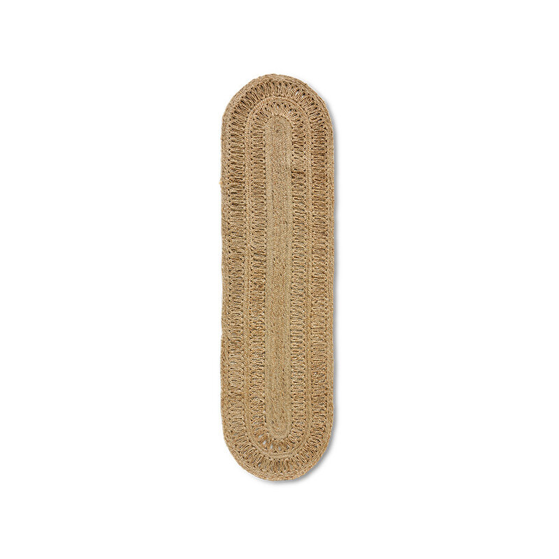 HKLIVING-collectie Soleil jute loper oval (80x300cm)