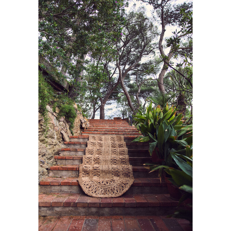 HKLIVING-collectie Soleil jute loper oval (80x300cm)