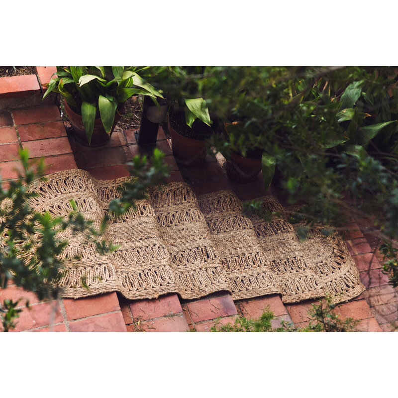 HKLIVING-collectie Soleil jute loper oval (80x300cm)